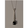 Image 1 : 10K White Gold Black Onyx & Diamond Pendant