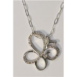 Sterling Silver Diamond (0.18ct) Butterfly Pendant