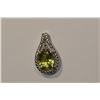 Image 1 : Sterling Silver Peridot & Diamond Pendant