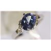 Image 1 : 14K White Gold Tanzanite & Diamond Ring