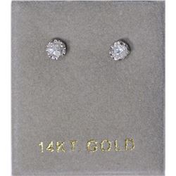 14K White Gold Diamond (0.40ct) Stud Earrings