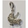 Image 1 : Sterling Silver Diamond (0.30ct) Baby Carriage
