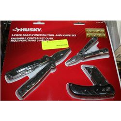 HUSKY 3 PIECE TOOL AND KNIFE SET