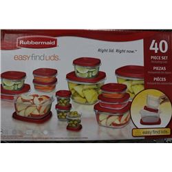 40 PCS RUBBERMAID FOOD CONTAINER SET
