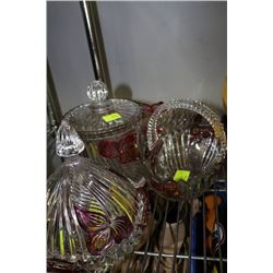 4 PCS ART GLASS DISHES