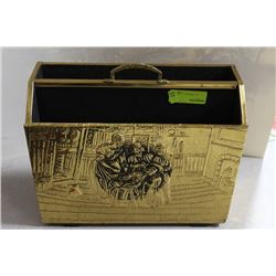 BRASS VINTAGE MAGAZINE RACK