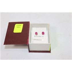 STERLING SILVER RUBY STUD EARRINGS