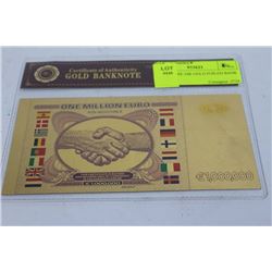 99.9 % PURE 24K GOLD FOILED BANK NOTE