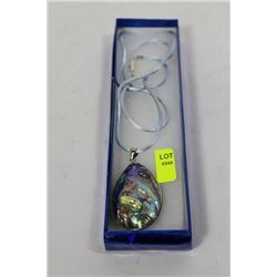 ABALONE FULL SHELL PENDANT ON A SILK CORD