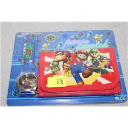 MARIO CHILDRENS WATCH AND WALLET