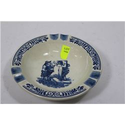 DARK BLUE & WHITE ASHTRAY