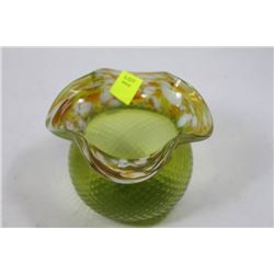 GREEN END OF DAY GLASS VASE