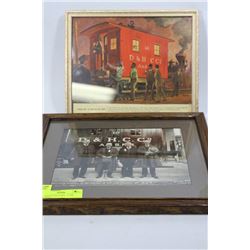 2 RAILWAY PICTURES - 1 OAK FRAMED