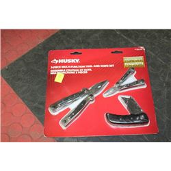 HUSKY 3 PCS MULTI TOOL AND KNIFE SET