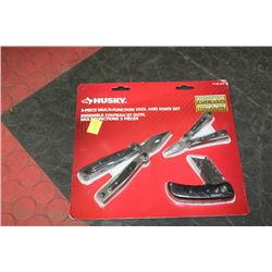 HUSKY 3 PCS MULTI TOOL AND KNIFE SET