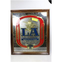 LA PREMIUM PILSNER BEER MIRRORED WALL HANGING