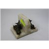 Image 1 : STONE AND BRASS DOG BOOK ENDS
