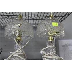 PAIR OF SMALL CRYSTAL LAMPS