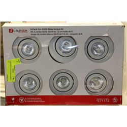 6 PACK OF 3" GU10 WHITE GIMBAL KIT