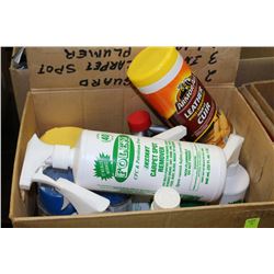 BOX OF CLEANING PRODUCTS