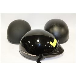 SET OF 3 MOTORCYCLE HELMETS - ONE IS NEW HARLEY