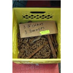3 16' CHAINS & 3 BOOMERS