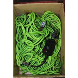 BOX W/ 2 LONG GREEN EXENTIONS CORDS