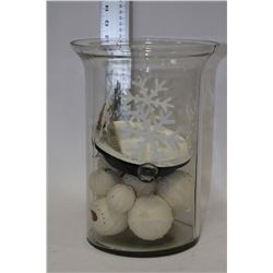 LARGE SNOWFLAKE CANDLE HOLDER X2