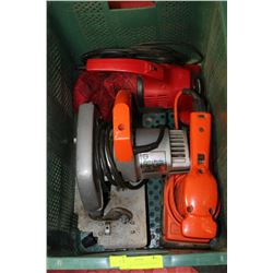 GREEN CRATE W/ B&D CIRCULAR SAW, B&D
