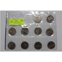 10 UNC CANADIAN DOLLARS INCLUDING COMMEMORATIVES