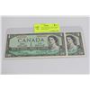Image 1 : GEM UNC 1954 ONE DOLLAR NOTES CONSECUTIVE S/N X2