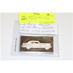 SILVER PROOF 2.10 TROY OUNCE BAR 1941 LINCOLN