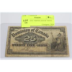 1900 25 CENT "SHINPLASTER" NOTE