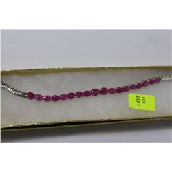 STERLING SILVER 13.5G 7 " RUBY BRACELET
