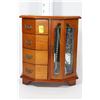Image 1 : WOODEN & GLASS JEWELLERY BOX W/ CONTENTS