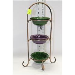 3-TIERED CONDIMENT/ CANDY DISH HOLDER