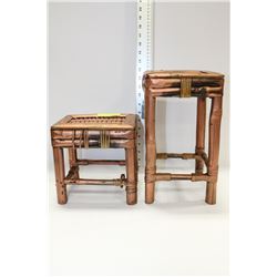 SET OF TWO BAMBOO PLANT STANDS