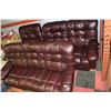 Image 1 : MAROON LEATHER LA-Z-BOY SOFA SET