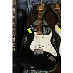 FENDER SQUIRE STRAT BLACK GUITAR GUITAR W/ CASE