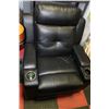 Image 1 : BLACK LEATHER ELECTRIC RECLINING SOFA CHAIR