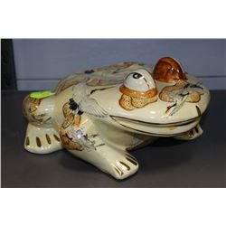 LARGE HANDPAINTED PORCELAIN BULL FROG