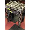 Image 1 : THREE PIECE ZEBRA PRINT NESTING TABLE SET