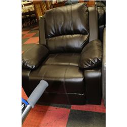 BLACK LEATHERETTE RECLINING CHAIR