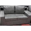 Image 3 : NEW IN PKG GREY LEATHERETTE SOFA W LOVE SEAT