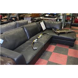 GREY LEATHERETTE L SHAPED SECTIONAL