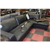 Image 1 : GREY LEATHERETTE L SHAPED SECTIONAL