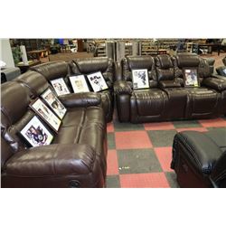 NEW CHOCOLATE BROWN LEATHER RECLINING