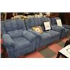 Image 1 : BLUE RECLINING LOVESEAT & 2 CHAIRS