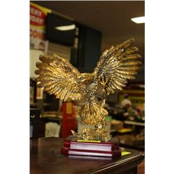LARGE GOLD TONED POLYRESIN EAGLE