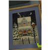 Image 1 : FRAMED NEEDLEWORK (WINTER HOUSE SCENE)